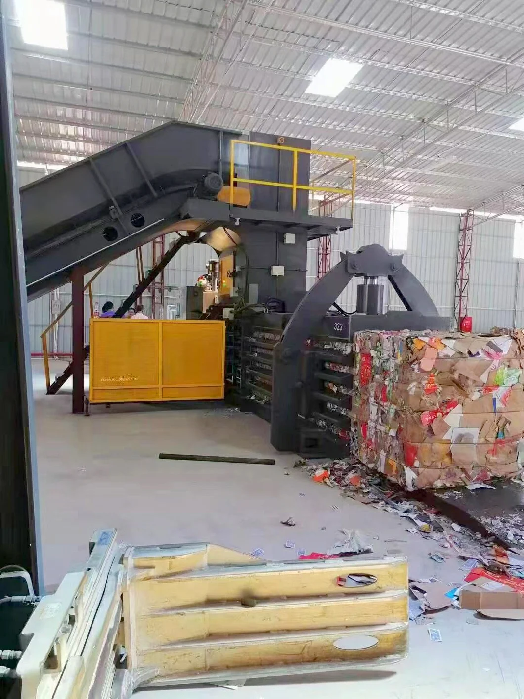 Horizontal Automatic Waste Paper Baling Machine Compressor